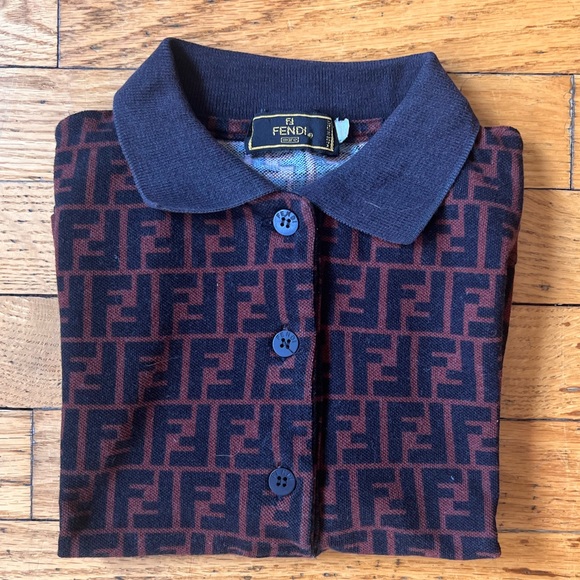 FENDI MARE Vintage 90s FF Zucca Polo - Picture 10 of 15